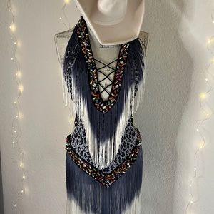 Vintage Cowgirl,Halloween,Dancer,Latin dance, Samba ,salsa, fringe dress,sheer